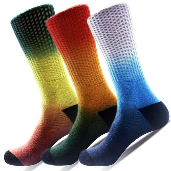 3-Pack Mens Colorful Knee High Long Athletic Football Basketball Sports Compression Sock Fun Casual Outdoor Tube Socks