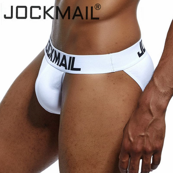 JOCKMAIL Brand Sexy Men's Underwear Briefs Men Cotton Soft High Stretch Bikini Gay Solid Gray Color Low Rise Enhancing panties