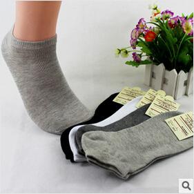 Wholesale-5 pairs=1lot casual fashion men socks 100% cotton solid ankel and short top quality sport male socks MF01604