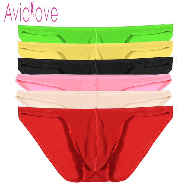 Avidlove Men Brief Breathable Sexy Ice Silk e Underpants Perspective Erotic Sexy Underwear 7 Colors M-4XL U2