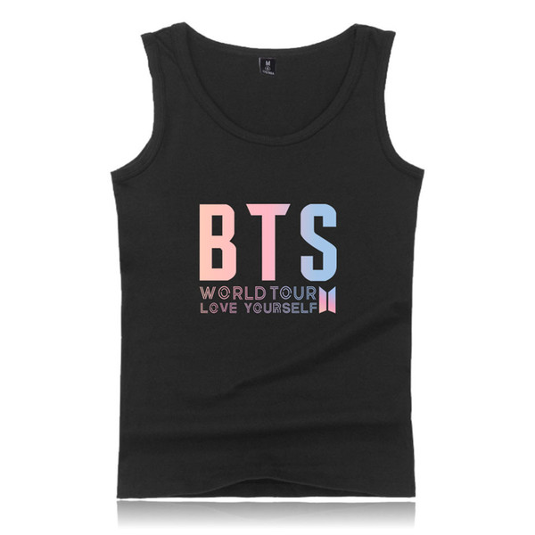 Hip Hop Kpop BTS LOVE YOURSELF Tank Tops World Tour Print Summer Sleeveless Cotton Men/Women Popular Outwork Casual Clothes