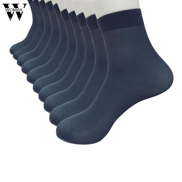 Summer Autumn 10 Pairs Bamboo Fiber Ultra-thin Elastic Silky Short Socks Men Casual Jul 15