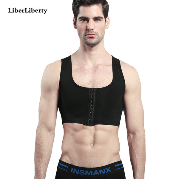 LiberLiberty Men Control Vest Gynecomastia Compression Chest Body Shaper Posture Corrector Corset Sleeveless Invisible Underwear