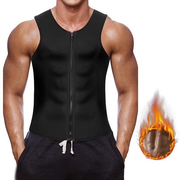 HEFLASHOR New Men's Slimming Neoprene Shapewear Vest Sweat Shirt Men Body Shaper Waist Trainer Men Top Shapers Drop 