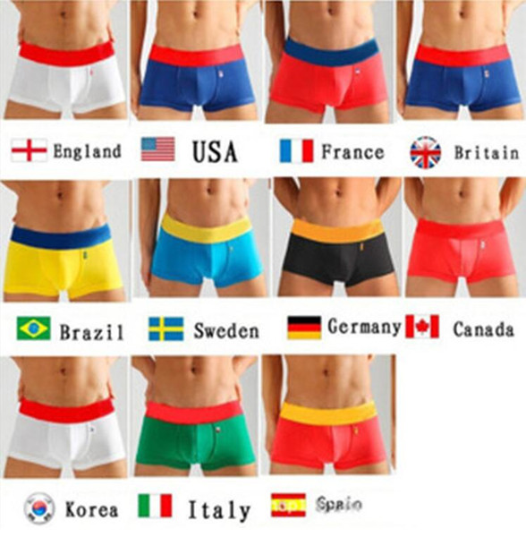 Mens Underwears Mens Designer Underpants Boxers Flags Color UK USA CANADA 11 Countries Underpants Boxers Cotton Underwear For Men