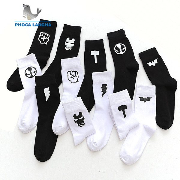 Marvel Comics Hero Socks DC Cartoon Knee-High Warm Solid Color Pattern Anti Skid Casual Cotton Socks Men Women