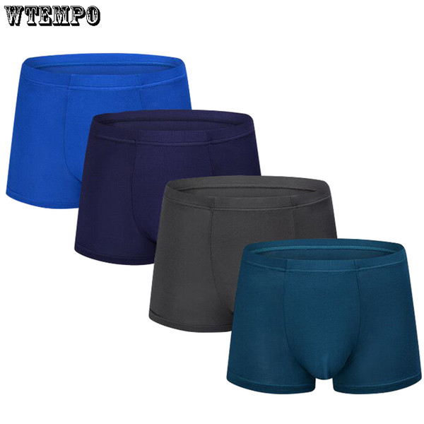 4Pcs/lot Brand Boxer Mens Underwear Breathable Flexible Modal Shorts Boxer Cotton Pure Color Underpants Plus Underwear Boxers