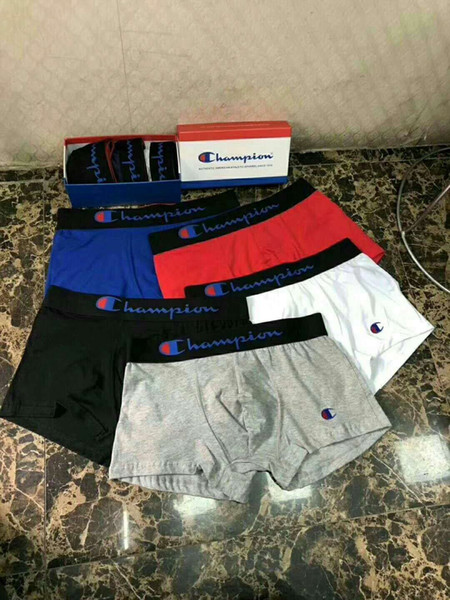 Men's Luxury Underwear Cotton Solid Color Boxer Briefs Breathable Comfortable Japanese Tide C Letter Shorts Male Underpants