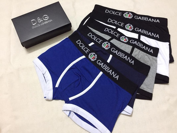 2018 Fashion Men Underwear Briefs Cotton 5 Color Breathable Letter Underpants Shorts Luxury Brand Design Cuecas Tight Waistband.