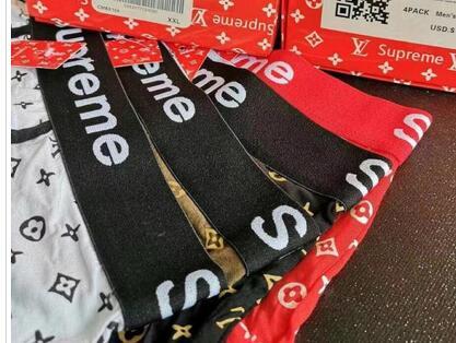 2019 A2 New SUP+V Men Underwear Boxers Cotton 4 Color Breathable Letter Underpants Shorts Luxury Brand Design Cuecas Tight Waistband. LL1