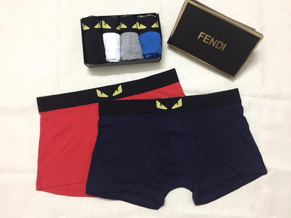2018 FF Fashion Men Underwear Boxers Cotton 6 Color M-XXL Breathable Letter Underpants Shorts Luxury Brand Design Cuecas Tight Waistband