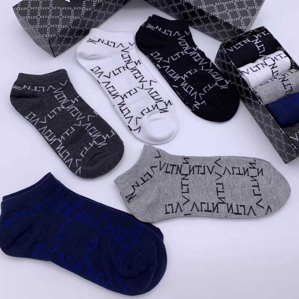 New Designer Brand Men Women Mesh Breathable Cotton Casual Athletic Summer Thin Ankle Low Cut Short Socks 5 Pairs Socks Men's Sockings Male