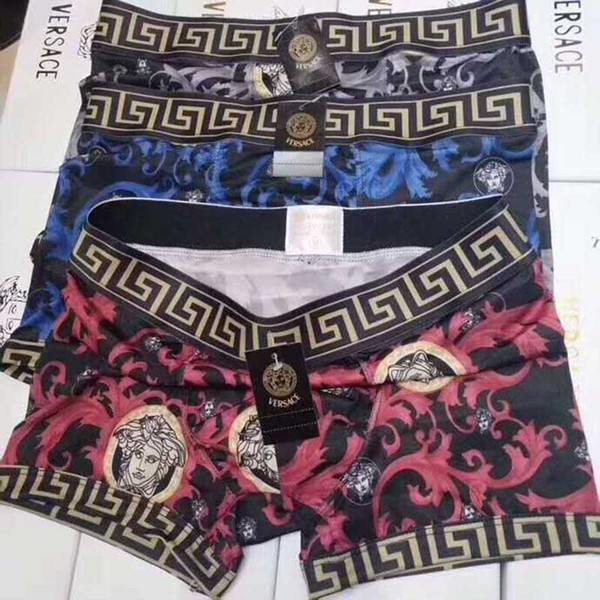 3Pcs/lot Brand Boxer Mens Underwear Cotton Man Big Short Colorful Breathable Solid Flexible Shorts Boxer Classic pattern Underpants Luxry De