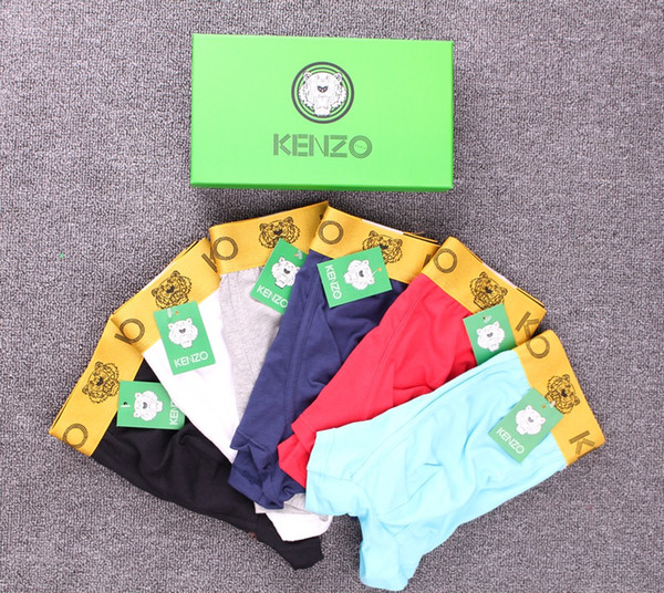 Luxry DesignCotton Mens Underwear Boxers Solid Underwear Male Boxer Breathable Transparent Underwear Mens Pouch Letter Underpants