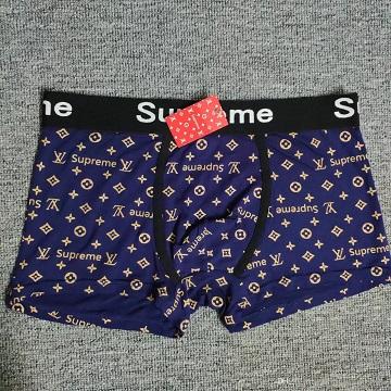 High quality Luxury cotton man long leg boxer gold edge mens trunks underwear men boxer long boxers