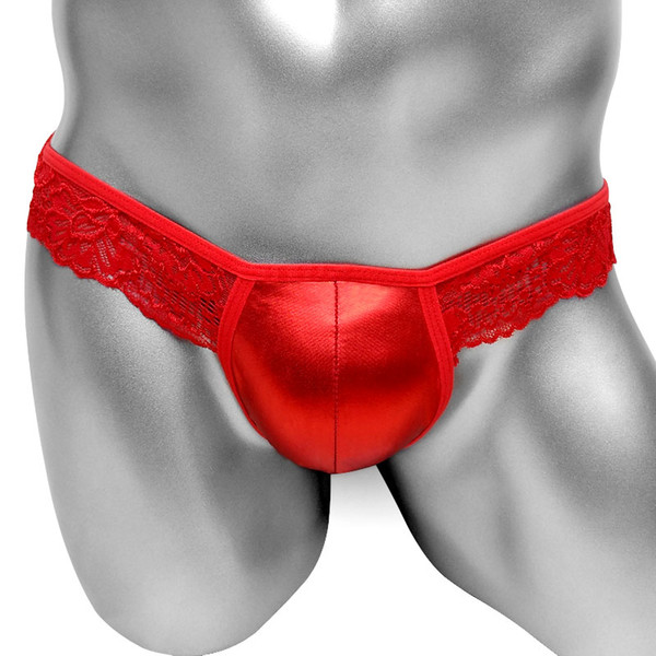 Faux leather sissy Panties With Lace work Mens Jockstrap Underwear Shiny Sexy Lingerie for Gay Low rise G strings Thong Male