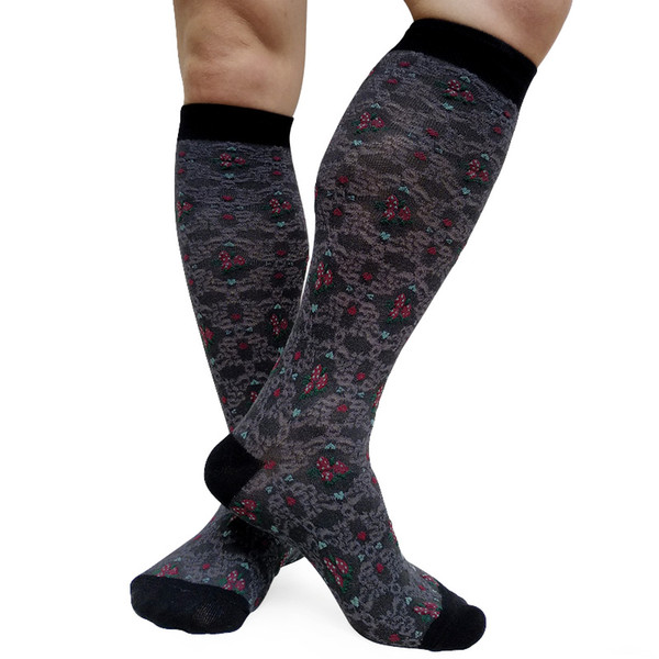 Knee high men Formal socks Sexy Lingerie vintage Style Male Dress stocking Hose Cotton Jacquard Fashion Gentlemen Sock