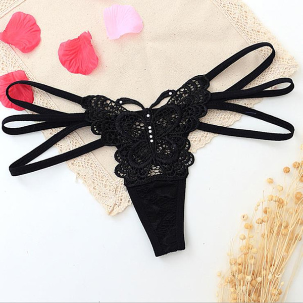 Butterfly Panties for Women Sexy Lace G-String Thong Seamless Pantie Underwear Women's Translucent String Porno Lingerie