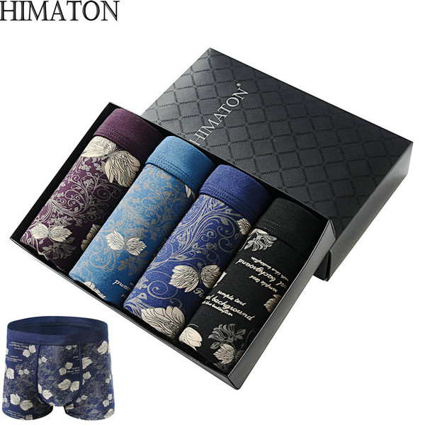 Hot Men's Underwear Boxer Shorts Bamboo Comfortable Flower Fashion Printed Sexy Underwear Boxer Male Boxershorts Set 5XL