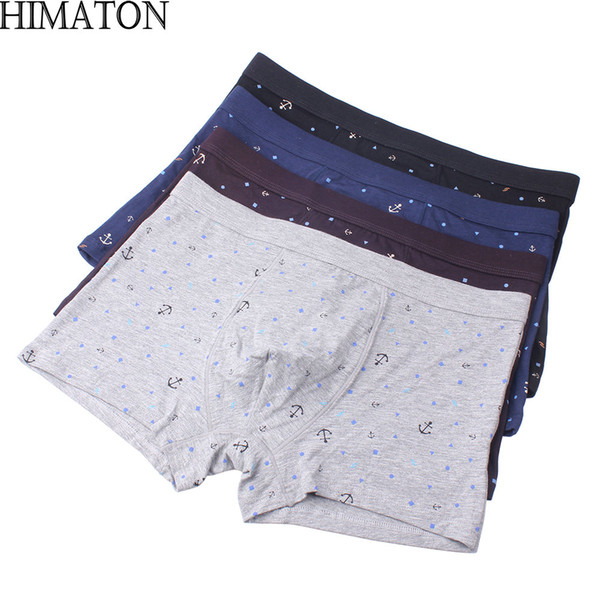 Cotton Boxers 10pcs/lot Good Quality Men's Underwear Boxers Anchor Printed Shorts Male Panties Underpants Mix Colors Boxershorts Wholesale