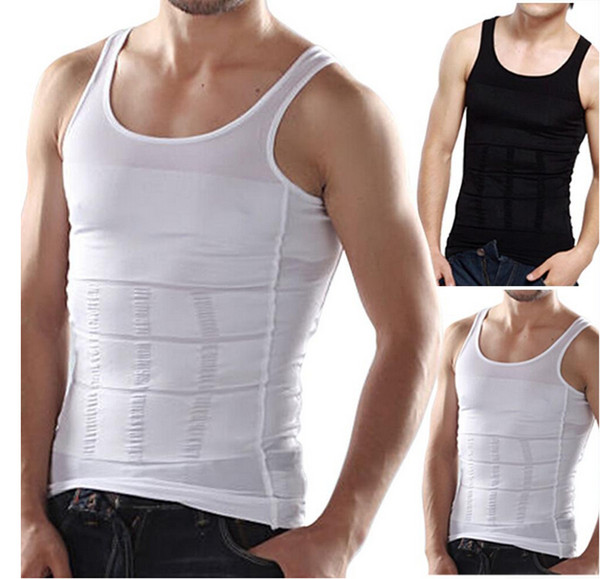 Wholesales Men's Slim Moisture Minus the Beer Belly Shaping Underwear Abdomen Body Sculpting Vest Shapers Body Sculpting T-shirt Body Shaper