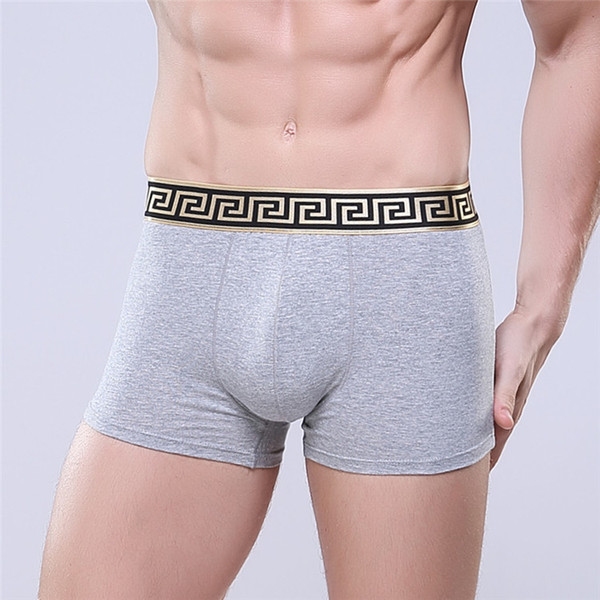 Vogue men underwear boxers shorts cotton brand designer cuecas boxer gold tight waistband men truck good quality underpant