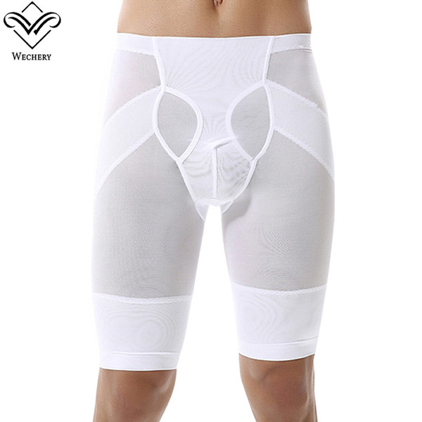 Wechery Slimming Short pants Body Shaper for Men Mesh Shaperwears bottoms breathable Sweat Corset with Control Belly belt pants