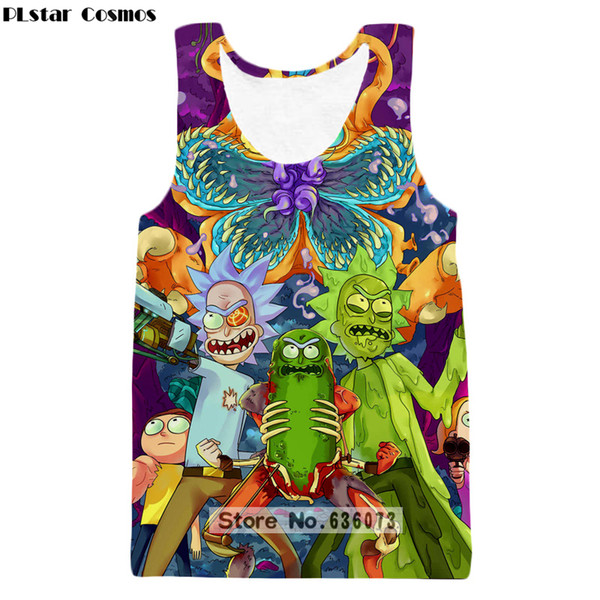 PLstar Cosmos 2018 hot sale New Fashion Tank tops Animation  Print 3D Vest summer style casual vest ZV50