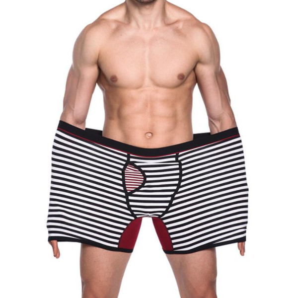 Plus Size 6XL Fashion Striped Male Underwear Boxer Shorts Sexy Long Leg Men Boxers Brand Cotton Design Casual Cueca Panties