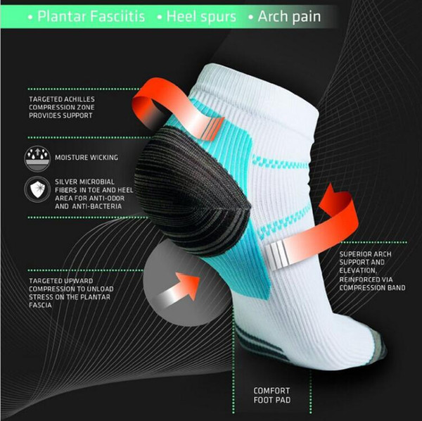 New Miracle Foot Compression Sock Anti-Fatigue Plantar Fasciitis Heel Spurs Pain Sock For Men Women 2 Colors