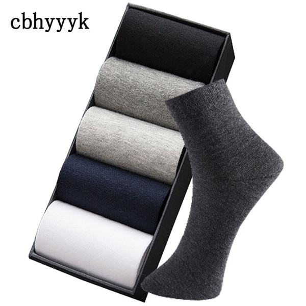 5 Pairs Casual Men Socks High Quality Brand Business Men's Cotton Crew Socks Compression Mens meias homens happy