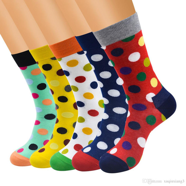 Colorful Point fashion Men socks women Stripe Korea socks Cotton long brand new high quality lovers women socks men's sock