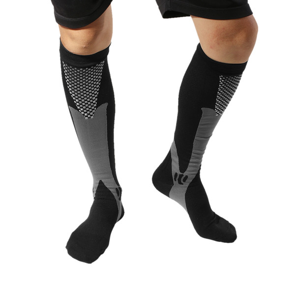 1PCS Fashion Unisex Men Women Leg Support Stretch Magic Knee High Compression Socks Fitness Varicose Cotton Socks Anti Fatigue