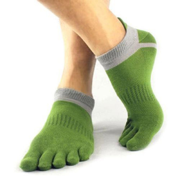 New Mens Socks Contrast Color Cotton Blend Five Fingers Socks Casual Toe Breathable Deodorant Shorts Ankle S2222