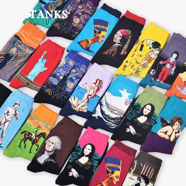 Socks with retro character patterns Cotton Socks man