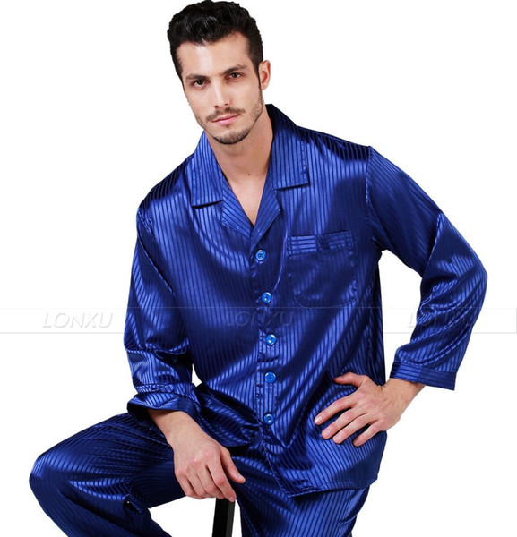 Mens Silk Satin Pajamas Set Pajama Pyjamas PJS Set Sleepwear Loungewear S~4XL Big and Tall