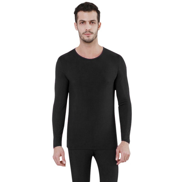 Men's Autumn Winter Thermal Underwear Suit Comfortable High Quality Circular Collar Slim Solid Color Warm Clothing Sets