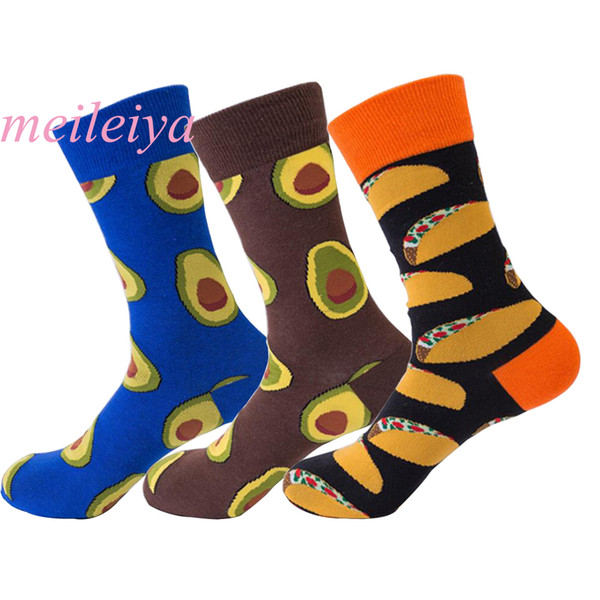 MEI LEI YA 1 Pair Harajuku Men Socks Cotton Autumn-Winter Interesting Patter Socks Art Men And Male Long Large Size