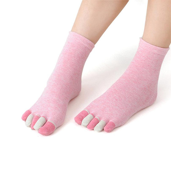 Womens Cotton Colorful Non Slip Massage Toe Socks Full Grip With Socks Heel#YL#30