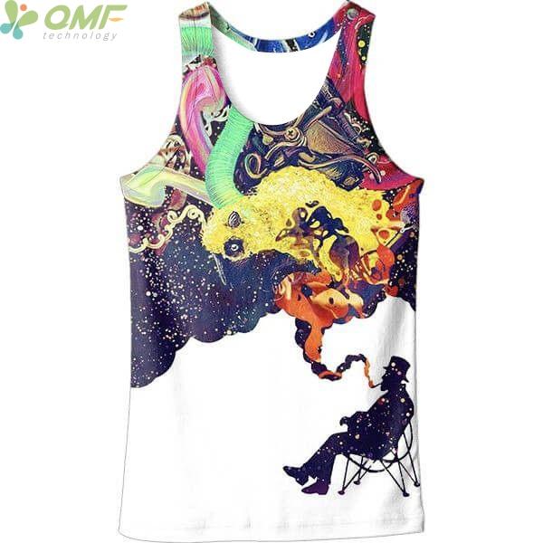 Wholesale- Smoking Men Print Male Tank Tops Sleeveless Casual Vest Fantastic World Man Novelty Harajuku High-Quality Fashion Men Clothes