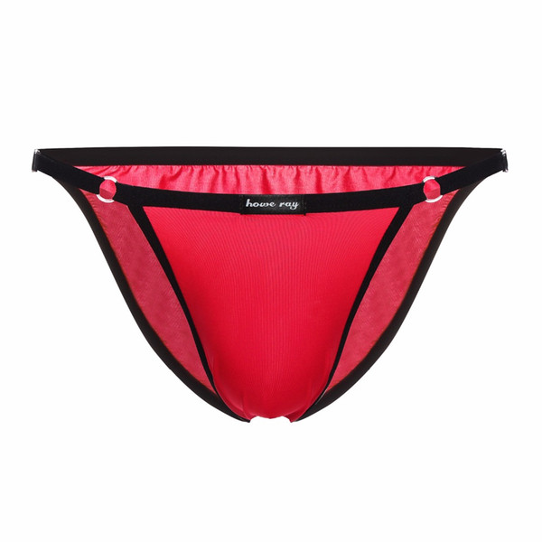 Men's Narrow Waist Sexy Ice Silk Transparent Briefs U Convex Bag Body Breathable Nightclub Couple Comfortable Underwear K01