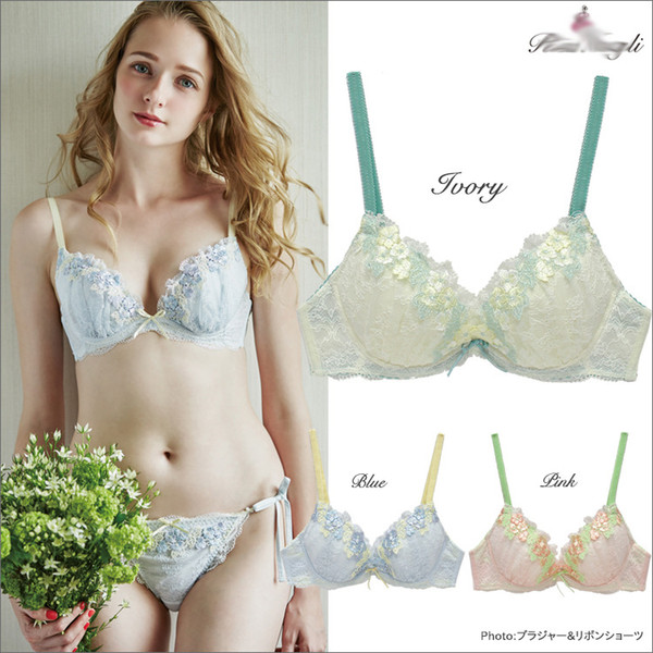 Foreign trade original single Risa girl bra suit thin embroidered lace Lori cute underwear bra