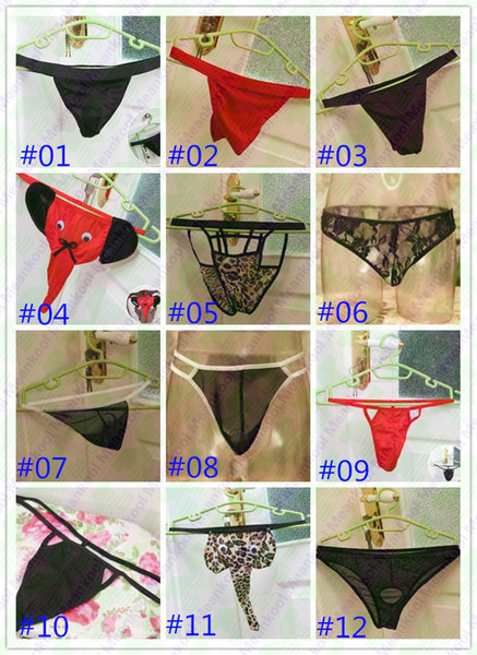 wholesale sexy mens g strings thongs fashion panties mix 12 colors D522 Free DHL FEDEX