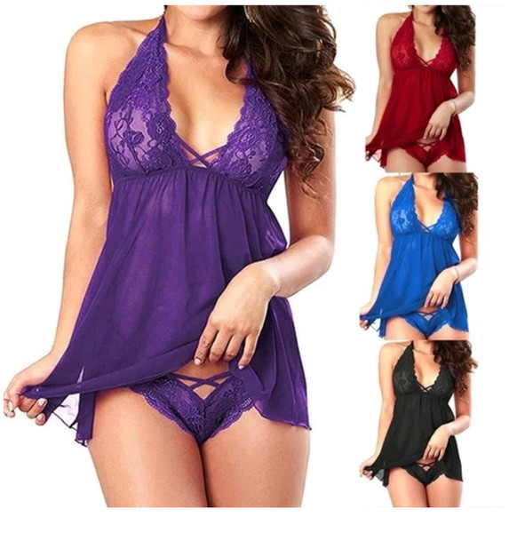 Lingerie Lace Dress Babydoll Women's Underwear Nightwear Sleepwear Plus Size Hot corefly