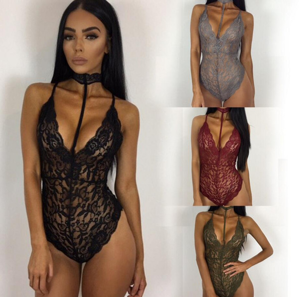 New Sexy Body-Shaping and Spiritual Lace Dresses Underwear Sexy Underwear Women's Clothing Women's Jumpsuits Rompers 4-color S-XL