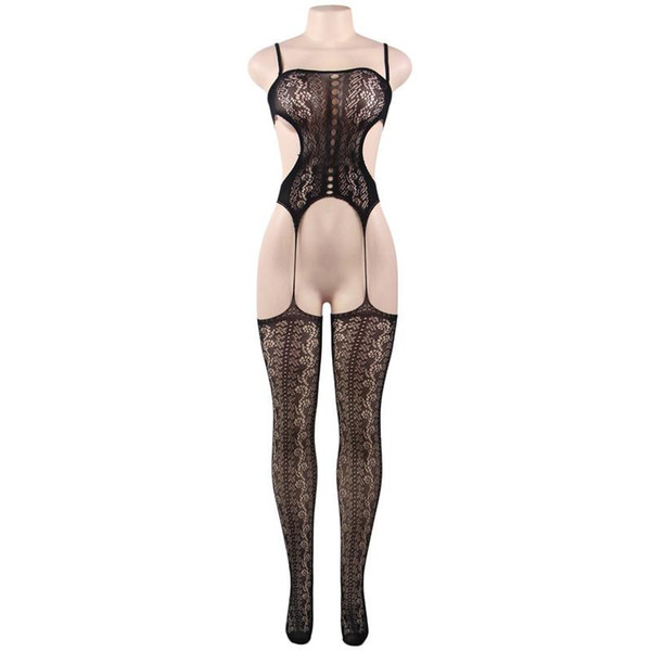 Siamese Stockings Sexy Sling Open Crotch Lingerie Women New Fashion Trendy Clothing Openwork Mesh Stockings Wholesale