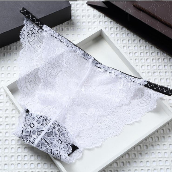 Ladies Sexy Underwear Fancy Lace Panties Low Waist Thin Hollow Transparent Erotic Thongs Women Cotton Briefs Sexy Lingerie