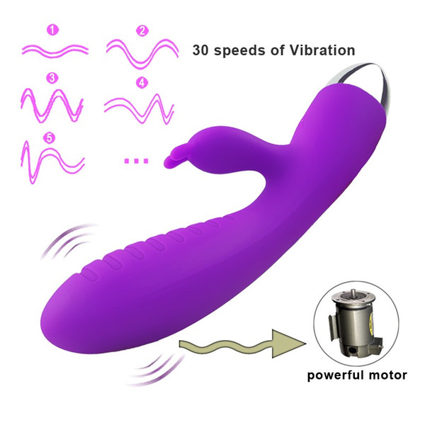 New 2 Motors usb charge rabbit vibrators for women, Female g spot clitoris stimulator adult sex product sex toys for woman