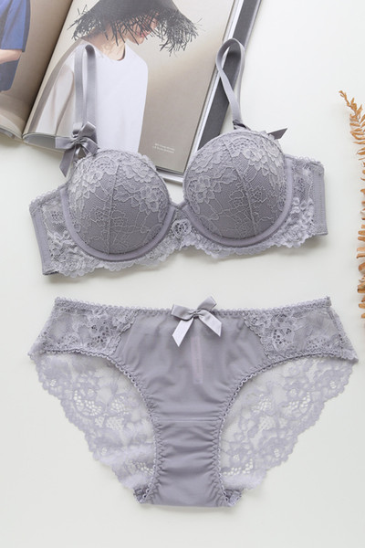 New 12 upper thin bottom threerow button comfortable sexy gathering lace bra suit underwear manufacturers wholesale