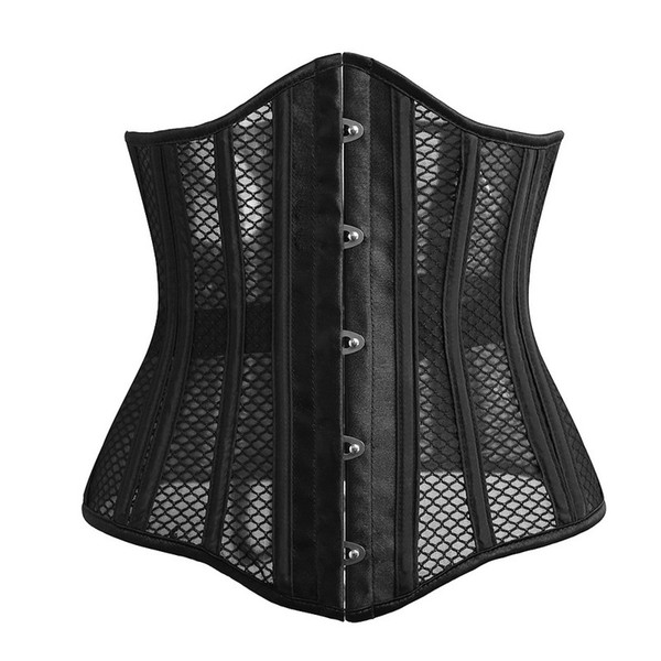 26 Steel Bones Women Mesh Body Shapers Girdles Mercerized Fabric Waist Trainer Corset Cleavage Tops Body Shaper Slimming Body Waist XXS-XL